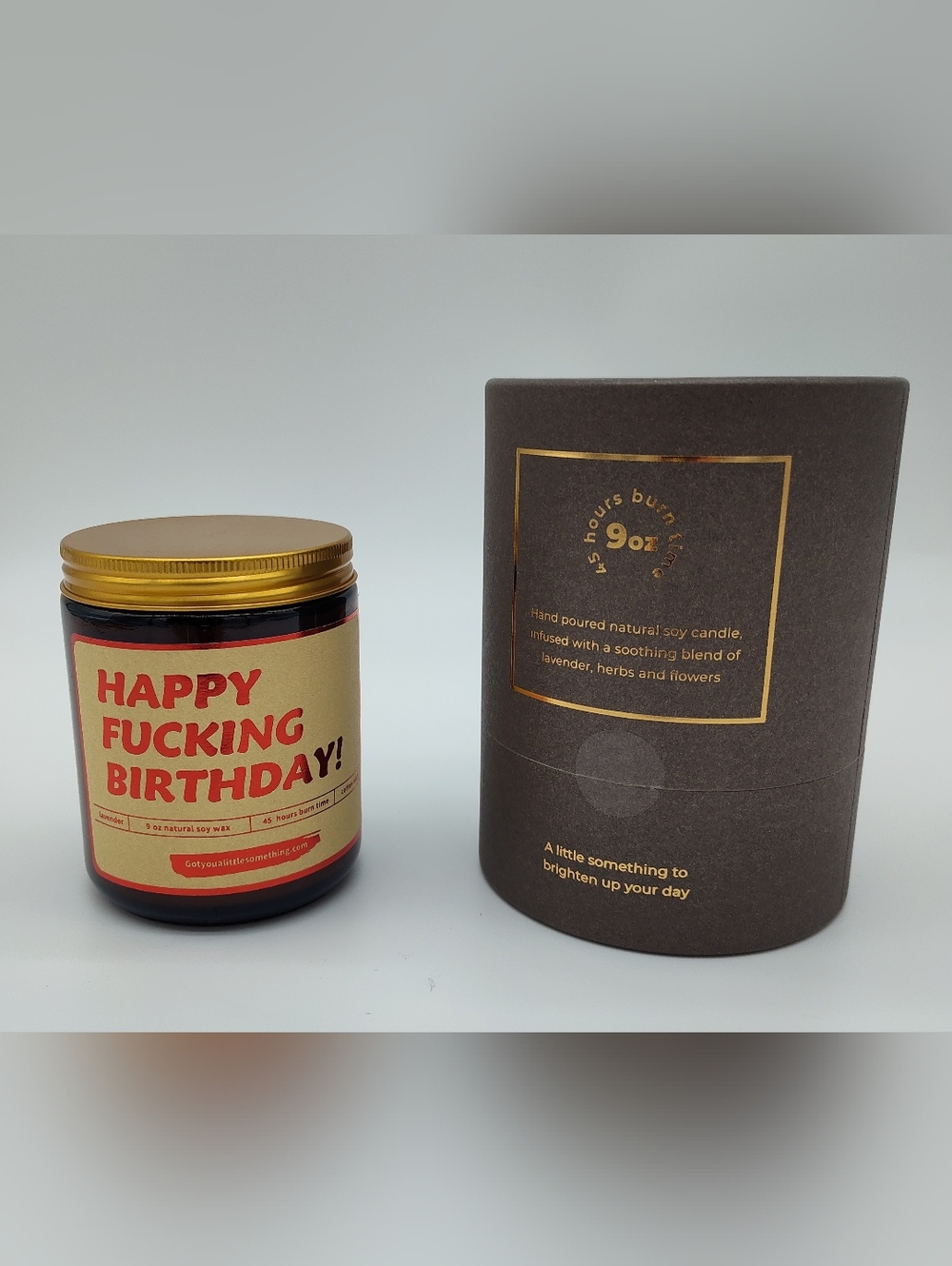 Happy F*cking Birthday Candle 9oz Hand Poured Soy Wax Funny Gift Lavender Humor - Picture 2 of 4